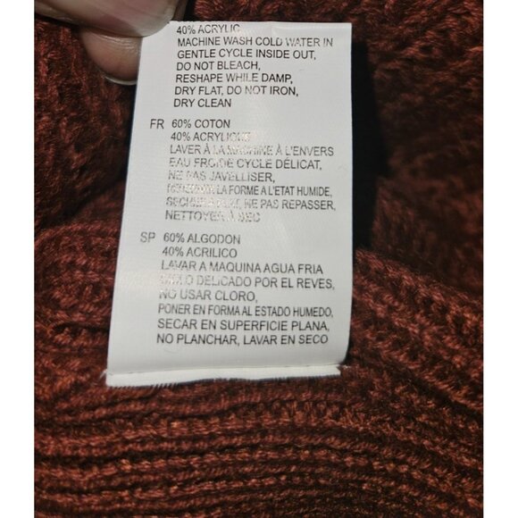 RD Style Rust V-Neck Knit Curved Flattering Hemline Sweater Women Size Large - Picture 8 of 8